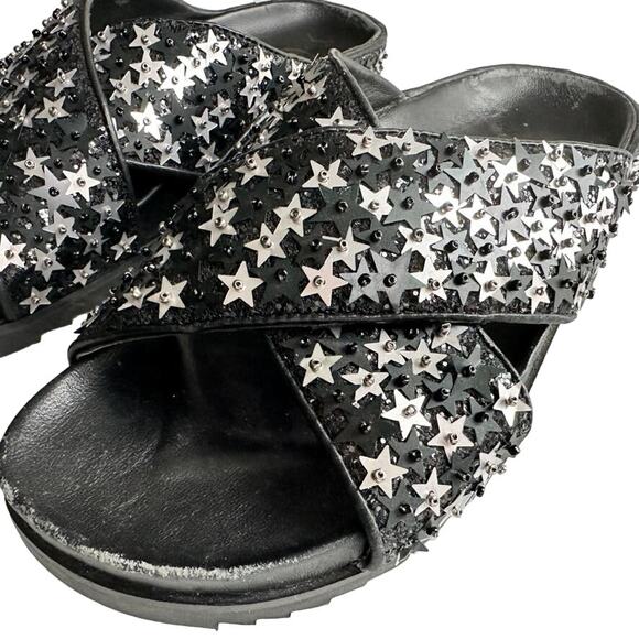 ASH Uranus Star Sequin Embellished Crisscross Slide Sandal Size 35 US 5/6 - Picture 4 of 8